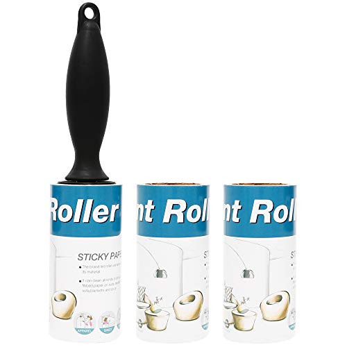 Extra Sticky Lint Roller Set with Full Lint Roller& 2 Refills, 180 Total Sheets, for Pet Hair Dust Cleaner Remover, Easy to Remove Sheets with Durable Handle