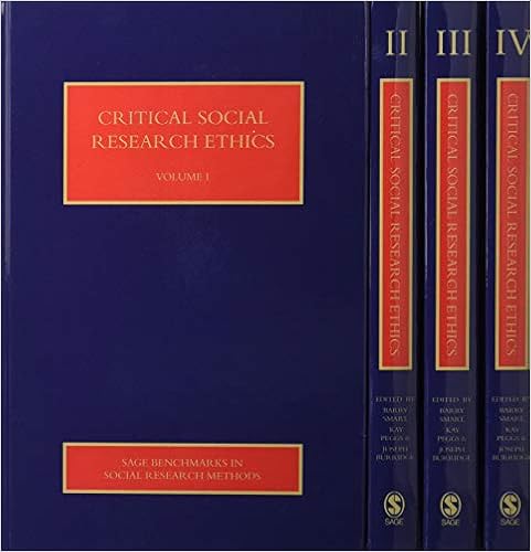 Critical Social Research Ethics 4v Sage Benchmarks In - 