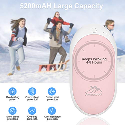 Hand Warmers Rechargeable,5200mAh Electric Portable Pocket Hand Warmer