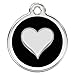 Stainless Steel with Enamel | Dog Tags Pet Tags Cat Tags | Designers Round | Many Shapes to Choose From | by CNATTAGS (LIFE TIME WARRANTY) (Round Heart)