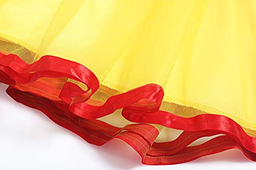 ReliBeauty Girls Elastic Waist Backless Princess Dress Costume with Accessories Yellow, 3T/110