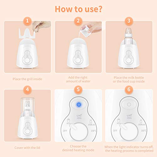 image for Baby Bottle Warmer, Steam Sterilizer, 3 in 1 Breast Milk and Food Heat