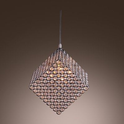 mei Cool Modern Stunning Chandelier Featuring Spectacular Cube Frame and Glittering Crystals