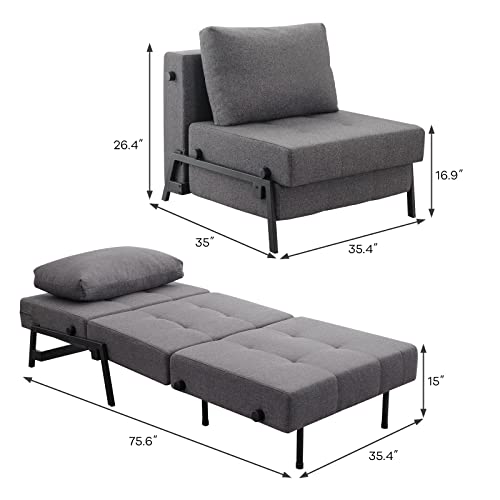 Vonanda Sofa Bed, Convertible Chair Bed MultiFunction Sleeper Chair