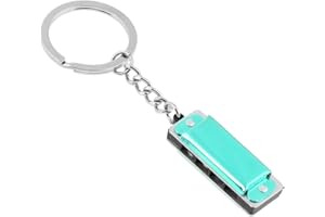 8 Tone 4 Hole Small Harmonica Keychain Musical Instrument for Adults Beginners Gift
