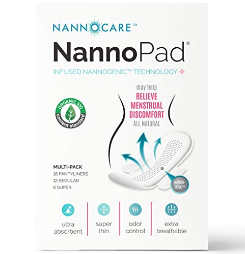 NannoPad Certified Organic Cotton Unscented Feminine Pads for Women Period Heavy Absorbent Menstruation kit Multipack, Panty Liner/Day Pads/Night Pads, Ultra Thin Sanitary Napkin 36 Count