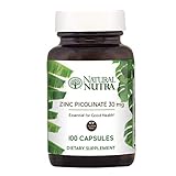 Natural Nutra Zinc Picolinate 30 mg, Double Strength, Raw and Pure, Highly Bioavailable Supplement for Growth, Immune and Thyroid Support, 100 Capsules