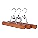 Clutter Mate - Set of 12 - Wood Pant Hangers with Locking Bar, Premium Cherry Finish for Pants and Slacks