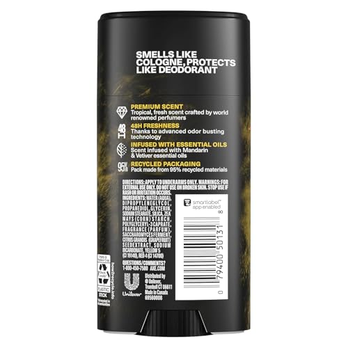 AXE FINE FRAGRANCE COLLECTION DEODORANT STICK GOLDEN MANGO 4 COUNT WITH 48H FRESHNESS AND ODOR PROTECTION DEO STICK AND FRESHNESS INFUSED WITH MANGO, MANDARIN, AND VETIVER ESSENTIAL OILS 2.6 OZ