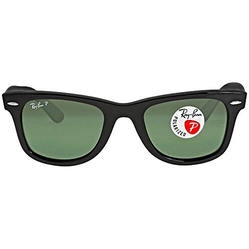 Ray Ban Wayfarer Polarized Sunglasses 2140 (Black Frame Crystal Green 50mm)