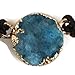 Druzy Charm Leather Cord Choker Necklace 12 inch (Mint)