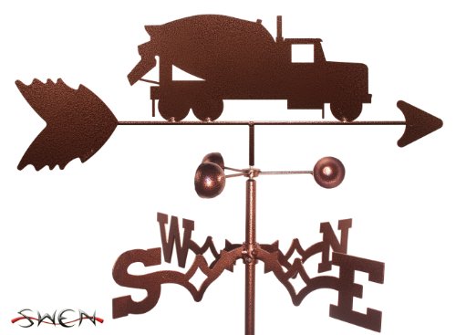 Hand Made CEMENT CONCRETE TRUCK FLAT POST Mount Weathervane ~NEW~
