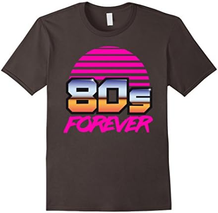 Mens 80s Forever - Retro Eighties Shirt Vintage Chrome Neon Style XL Asphalt