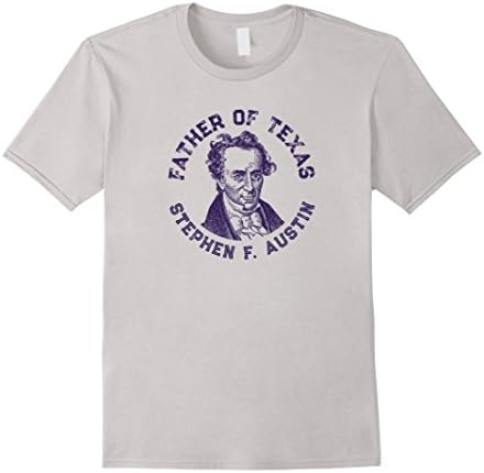 Mens Stephen F. Austin Father of Texas Shirt - SFA TX Tshirt   Medium Silver