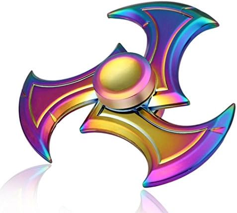 Lfaba Color Rainbow Aluminum Metal Tri Hand Finger Spinner Fidget EDC Desk Toy Gyro (A)