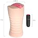 Realistic Pussy Male Sex Toy with Vibrator Masturbator Sleeve Penis Stroker with Textured Vaginal Opening and Tunnel