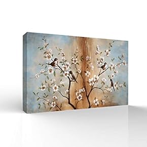 Wall26-Canvas Wall Art-Classcial Flower and Bird Painting-Giclee Painting Wall Art for Bedroom Living Room Home Decoration - 12x18 inches