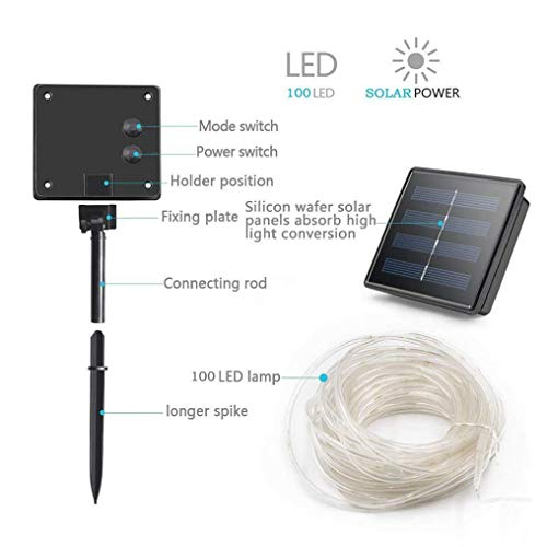 image for Sonmer Solar Power 50 LED Fairy String Light Waterproof IP44 Rope Tube