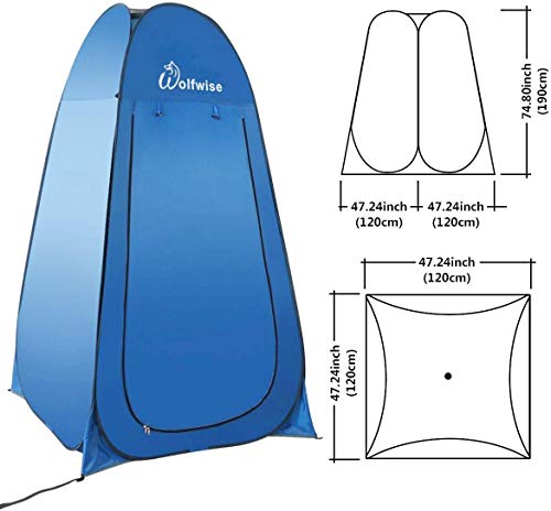 WolfWise Pop Up Privacy Shower Tent Portable Outdoor Sun Shelter Camp Toilet Changing Dressing Room