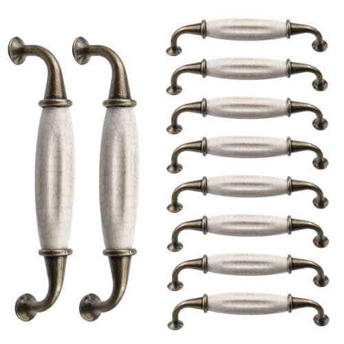 FarBoat Bronze/white Ceramic Cabinet Pulls Antique