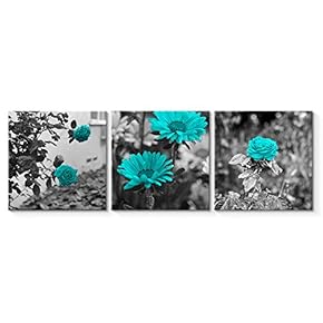 for Living Room Bedroom Home Artwork Flowers Paintings x3 Panels