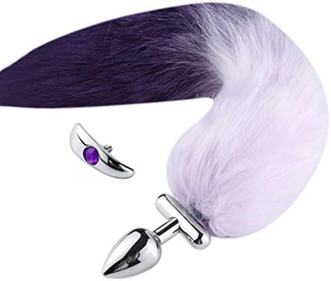 ZIYEE Thick Faux Fox Tail Stainless Steel Fun Pluģ Romance