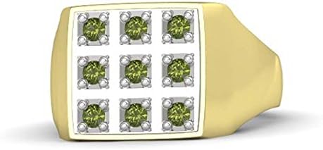 Engagement Wedding Chess Men's Ring 14K Yellow Gold Plated Round Cut Tourmaline (8)