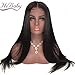 Straight 9A Full Lace Human Hair Wigs With Baby Hair For Black Women Deep Parting Remy Hair Glueless Full Lace Wig Pre Plucked With 16 Inch (174g)