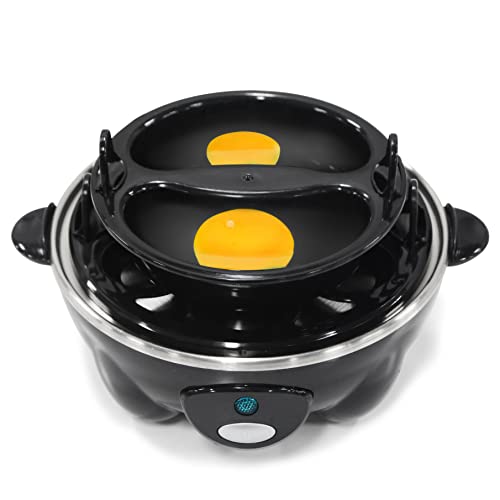 Elite Gourmet EGC007B Rapid Egg Cooker, 7 EasyToPeel, Hard, Medium