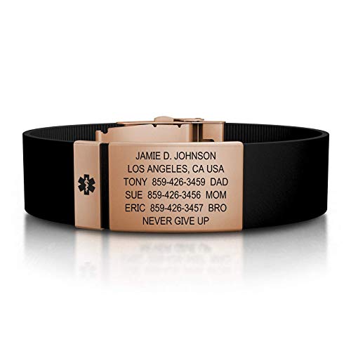 Road ID Personalized Medical ID Bracelet - Official ID Wristband with Medical Alert Badge - Silicone Clasp - Thumbnail 2