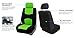 FH Group Car Seat Covers Full Set Flat Cloth Seat Covers Green, Rear Solid Bench Car Seat Cover and Universal Fit Combo Non-Slip Dash Grip Pad Car Seat Protector Cars Trucks SUV Interior Accessories
