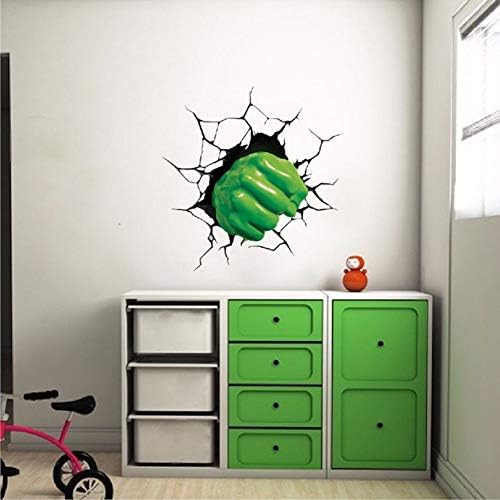 Dtcrzjxh 3D Fist Wall Sticker Superheroes Vinyl Wall Art Home Kids Boy Bedroom Poster Nursery Room Decor Decal 40X40Cm