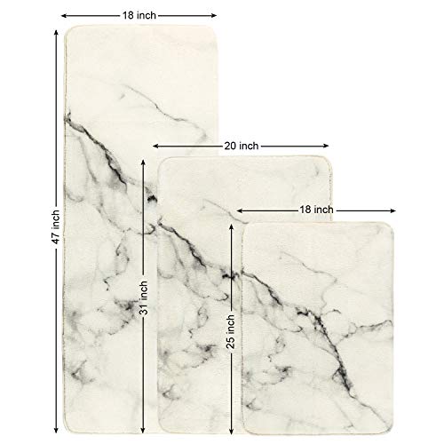 image for Uphome Marble Bathroom Rugs Luxury Velvet Bath Mat 20x31 inch Non-Slip