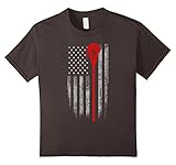 Kids Lacrosse American Flag T-Shirt - Lacrosse Stick Flag T Shirt 10 Asphalt