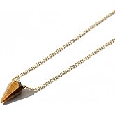 Gem O World Natural Gemstone Kite Necklace for Women | German Silver Pendant Jewelry | Dainty 16+2 Inch Healing Crystal Gift for Her (Tigers Eye)