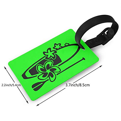 Luggage Tags Holders for Travel Luggage, Luggage Tags for Suitcases, Flowers Paddle Surf Board Plastic Luggage Tags PVC Travel Suitcase Labels ID Tag