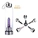 Natural Crystal Glass Water Bottle, Water Bottle with Gemstone Center Crystal Elixir Bottle with Natural Crystal Point Healing Obelisk Handheld Glass Energy Bottle (Amethyst)