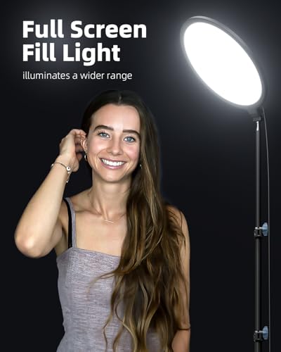 Weilisi 10.5" Ring Light with 69" Tripod Stand & Phone Holder | Full-Screen Ringlight Tripod Stand for Video Recording, TikTok, Dimmable LED Selfie Ring Light Tripod for Phone with Remote