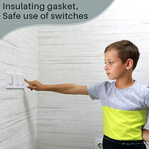 100 Pieces Wall Plate Insulation Gasket White Outlet Insulation Gasket