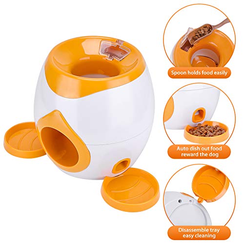 Interactive Pet Toys Dogs Puzzle Food Dispenser Tennis Ball Throwing Fetch Machine FDA Cat Toy Animal Pets Slow Feeder Bowl (orange1)