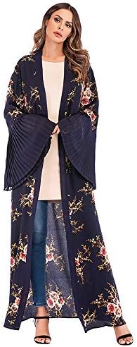 Acqrobe Women Oversized Cardigan Muslim Dress - Maxi Long Sleeves Dubai Robe Islamic Kimono Abaya Arab Clothes