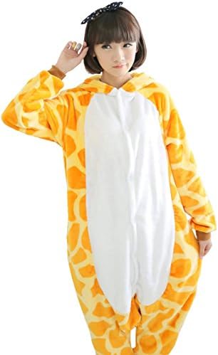 Tramii Women's Flannel Comfort Onesie Pajamas Loungewear - S: 152 - 158cm (4.9' - 5.2') height, Giraffe