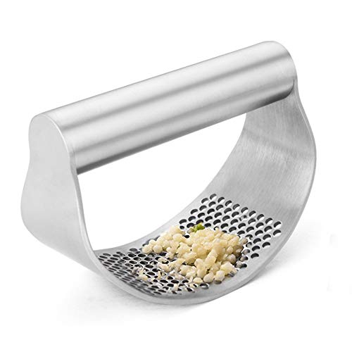 Garlic Press Rocker,Stainless Steel Garlic Presses Crusher Mincer with