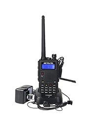 Retevis RT5 (Generación 2) 8 W Two Way Radio con 128 canales VHF/UHF 136 174/400 520 MHz Scan VOX DTMF FM Walkie Talkie de carga para coche