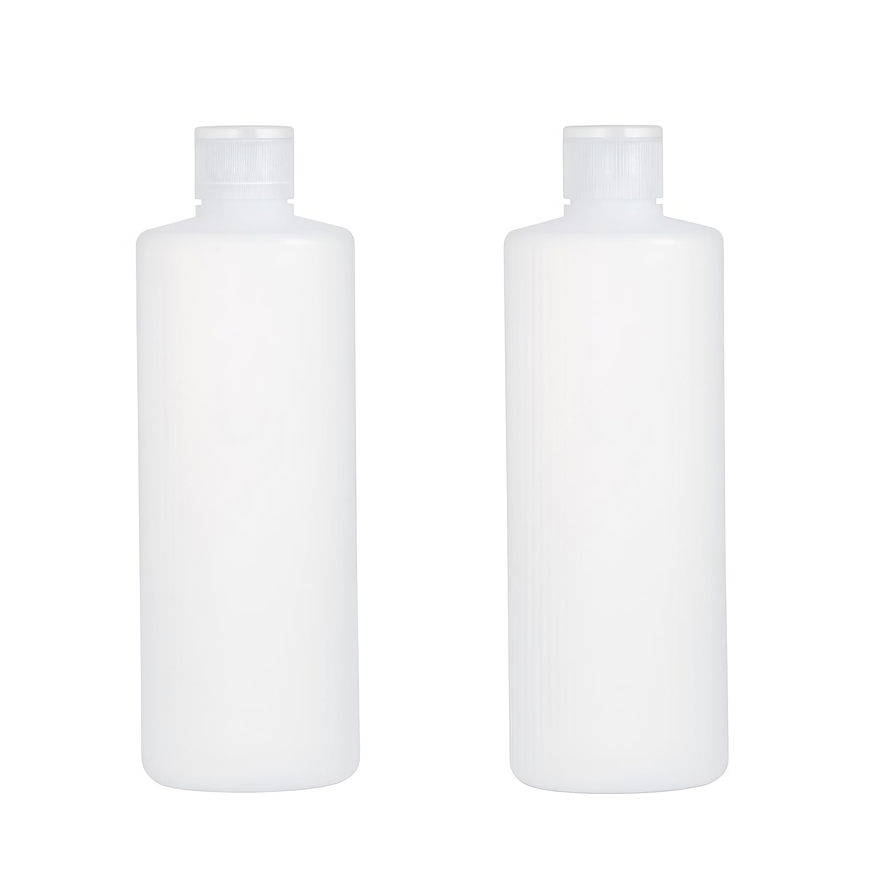 2PCS Transparent Refillable Empty Plastic Cosmetic Squeezable Vial Bottles Jar Pot with Flip Cap Toner Lotion Shower Gel Shampoo Storage Container (400ml/14oz)
