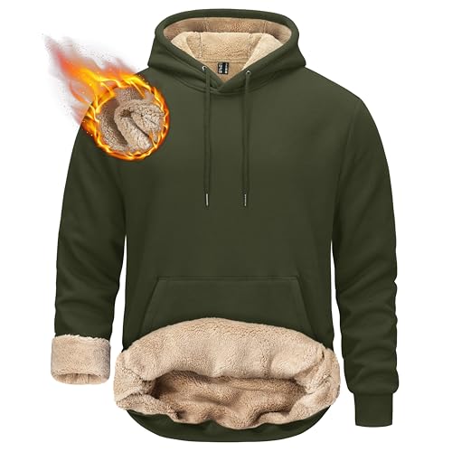TACVASEN Men's Sherpa Lined Hoodies Winter Warm