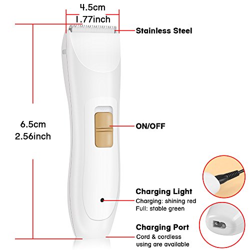 VersionTech Cordless Pet Clipper Low Voice Rechargeable Grooming Hair Trimmer Kit Set for Dogs and Cats