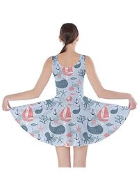 CowCow - Vestido de patinador de pulpo para mujer, diseño de ballenas