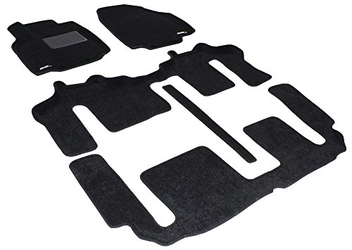 Car Floor Mats Fit Mazda CX-9 2010- 3D MAXpider 5 pcs set Custom All-Weather Carmats Classic Polyester Looped Carpet Black