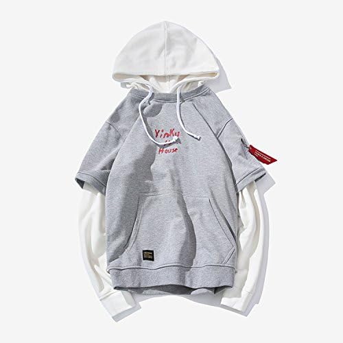 ndsoo Japanese Hoodie SWEATER MENS CASUAL Japanese character printed Hoodie,gray,XL